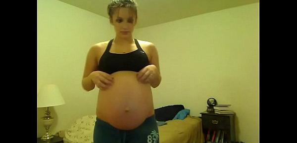  Pregnant Girl Does A Striptease In Her Room
